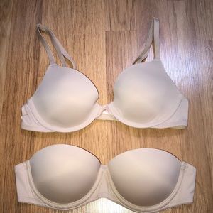 Two Beige 32A Pink Bras
